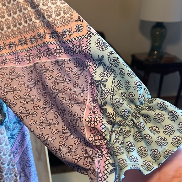 Patchwork V-Neck Midi Dress - Picture 7 of 10